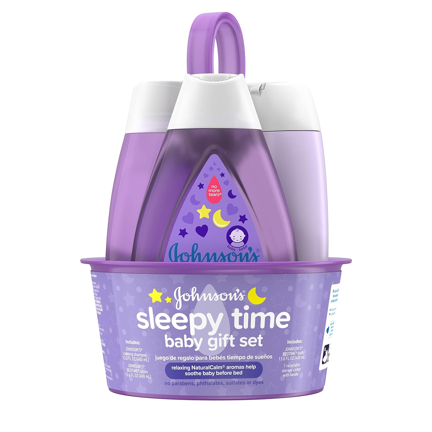 Johnson's Sleepy Time Bedtime Baby Gift Set with Relaxing NaturalCalm Aromas, Bedtime Baby Bath Shampoo, Wash & Lotion Essentials, Hypoallergenic & Paraben-Free, 4 Items - Image 1